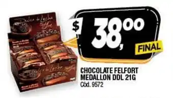 Supermercados Yaguar Chocolate Felfort Medallon DDL 21g oferta