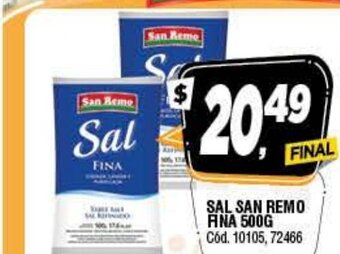 Supermercados Yaguar Sal San Remo Fina 500g oferta
