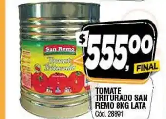 Supermercados Yaguar Tomate Triturado San Remo 8kg Lata oferta
