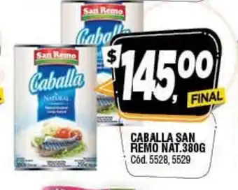 Supermercados Yaguar Caballa San Remo Nat. 380g oferta