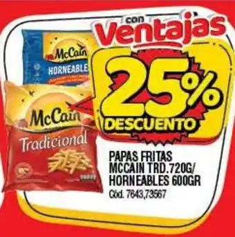 Supermercados Yaguar McCain Trd Papas Fritas 720g Horneables 600gr oferta