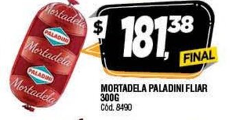 Supermercados Yaguar Mortadela Paladini Fliar 300g oferta