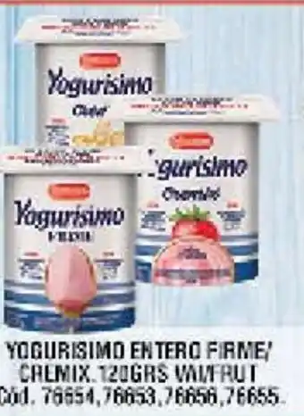 Supermercados Yaguar Yogurismo Entero Firme 120grs oferta