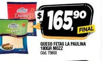Supermercados Yaguar Queso Fetas La Paulina 180gr Mozz oferta