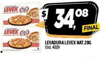 Supermercados Yaguar Levadura Levex Nat 20g oferta