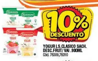 Supermercados Yaguar Yogur LS Clasico Sach Desc.Frut/Vai 900ml oferta