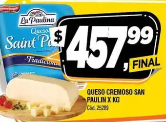 Supermercados Yaguar Queso Cremoso San Paulin xkg oferta