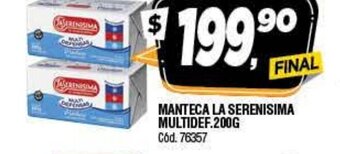 Supermercados Yaguar Manteca La Serenisima Multidef 200g oferta