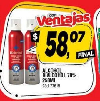 Supermercados Yaguar Alcohol Bialcohol 70% 250ml oferta