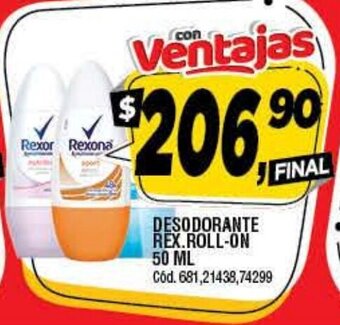 Supermercados Yaguar Desodorante Rex.Roll-On 50ml oferta
