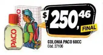 Supermercados Yaguar Colonia Paco 60cc oferta