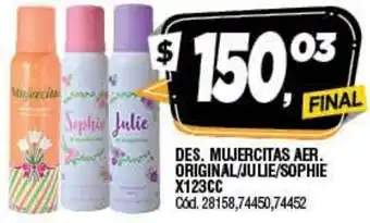 Supermercados Yaguar Des.Mujercitas Aer. Original/julie/Sophie x 123cc oferta