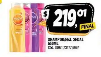 Supermercados Yaguar Shampoo/Enj Sedal 650ml oferta