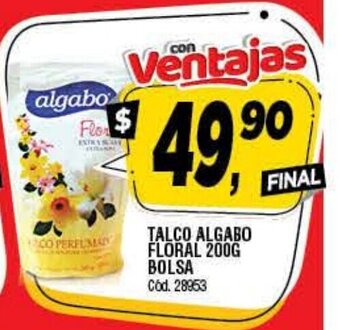 Supermercados Yaguar Talco Algabo Floral 200g Bolsa oferta