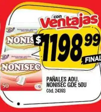 Supermercados Yaguar Pañales Adu Nonisec GDE 50u oferta