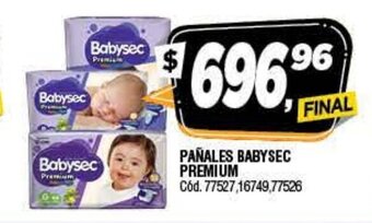 Supermercados Yaguar Pañales Babysec Premium oferta