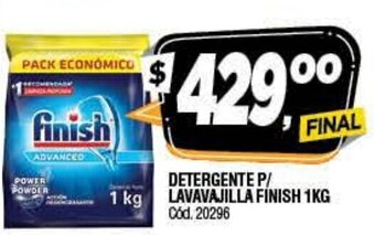 Supermercados Yaguar Detergente P/lavavajilla Finish 1kg oferta
