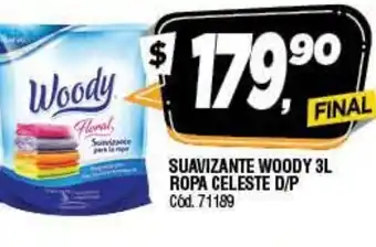 Supermercados Yaguar Suavizante Woody 3L Ropa Celeste D/P oferta