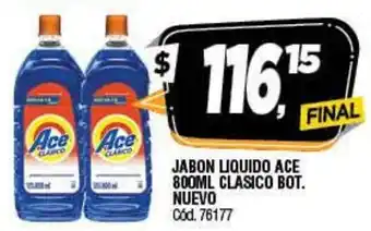 Supermercados Yaguar Ace Jabon liquido 800ml Clasico Bot Nuevo oferta