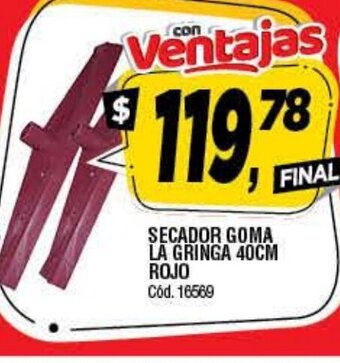 Supermercados Yaguar Secador Goma La Gringa 40cm Rojo oferta