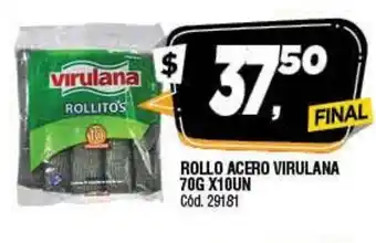 Supermercados Yaguar Virulana Rollo Acero 70g x 10un oferta