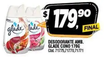 Supermercados Yaguar Glade Desodorante Amb Cono 170g oferta