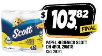 Supermercados Yaguar Papel Higienico Scott DH 4Rol 20 Mts oferta