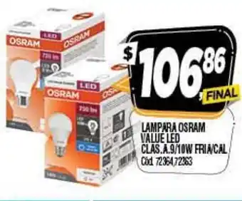 Supermercados Yaguar Lamapra OSRAM Value LED Clas A.9/10W Fria/Cal oferta