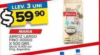 Carrefour Maxi Arroz largo fino maría x 500g oferta