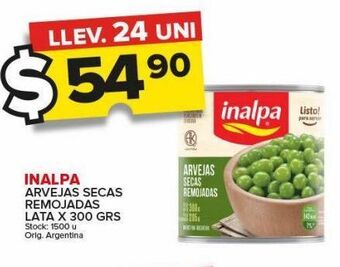 Carrefour Maxi Arvejas secas remojadas inalpa lata 300g oferta