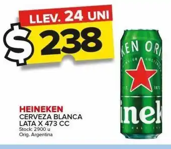 Carrefour Maxi Cerveza blanca heineken lata x 473cc oferta