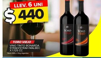 Carrefour Maxi Vino tinto toro viejo x 1125cc bonarda/syrah/ syrah malbec oferta