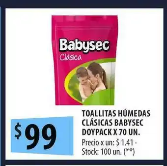 Punto Mayorista Babysec Clásicas Toallits Húmedas Doypack x70 un oferta