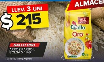 Carrefour Maxi Arroz parboil gallo oro bolsa x 1kg oferta