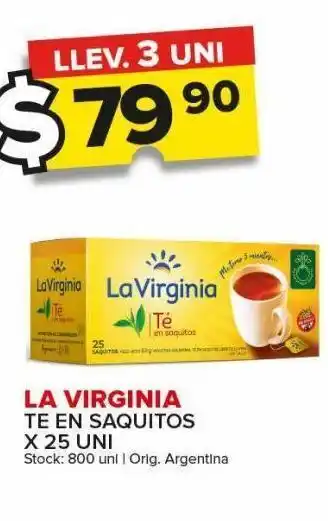 Carrefour Maxi Té la virginia 25 saquitos oferta