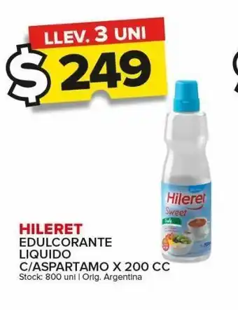 Carrefour Maxi Edulcorante hileret líquido c/aspartamo x 200cc oferta
