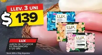 Carrefour Maxi Jabón de tocador lux vs fragancias xx 125g oferta