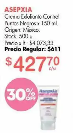 Asepxia Creme Exfoliante Control Puntos Negros x150 ml