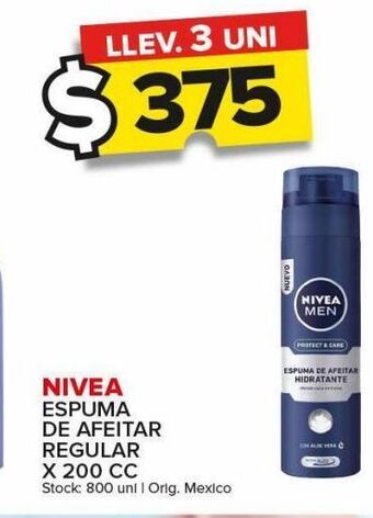 Carrefour Maxi Espuma de afeitar nivea regular x 200cc oferta