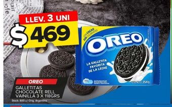 Carrefour Maxi Galletas oreo chocolate relleno vainilla 118g oferta