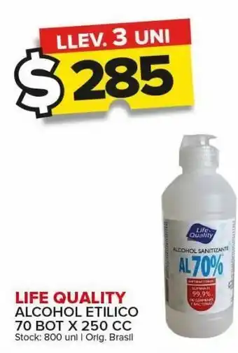Carrefour Maxi Alcohol etilico life quality 70% 250cc oferta