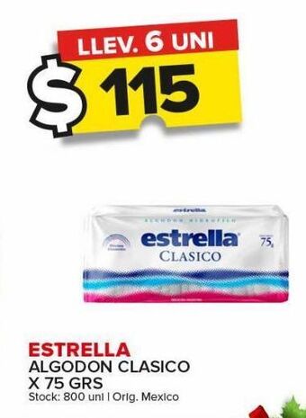 Carrefour Maxi Algodón clasico estrella x 75g oferta