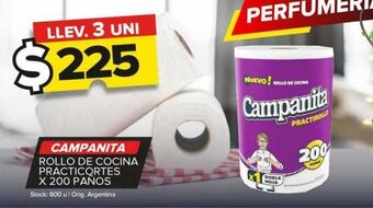 Carrefour Maxi Rollo de cocina campanita practicortes x 200paños oferta