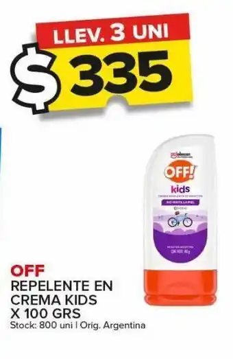 Carrefour Maxi Repelente en crema off kids x 100g oferta