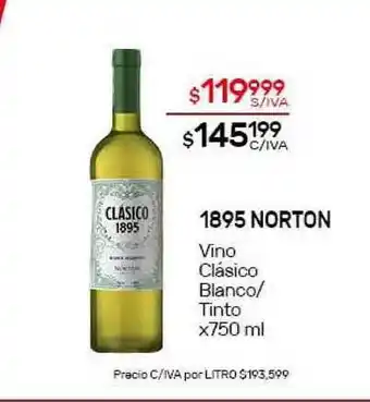 Nini Mayorista 1895 Norton Vino Clásico Blanco Tinto X750 Ml oferta