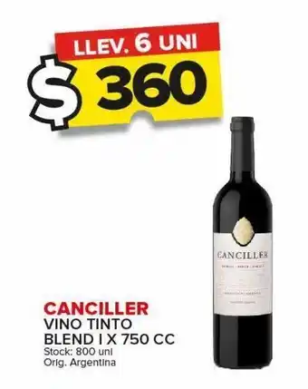 Carrefour Maxi Vino tinto canciller blend i x 750 cc oferta