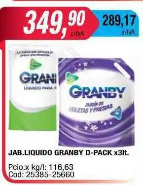 Maxiconsumo Jab.Liquido Granby D-Pack X3Lt. oferta