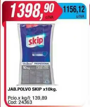 Maxiconsumo Skip Jab.Polvo X10Kg oferta