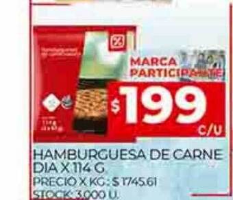 Supermercados DIA Hamburguesa de carne dia oferta