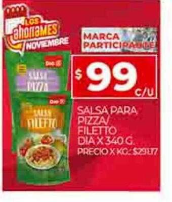 Supermercados DIA Salsa para pizza filetto dia oferta